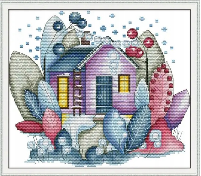 Kanva s potiskem vyšívací sada (kanva,mulina,jehla)