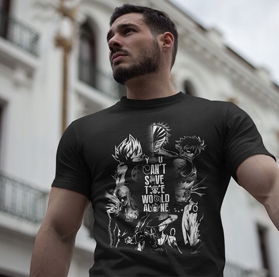 

Koszulka Anime You Cant Save World Alone
