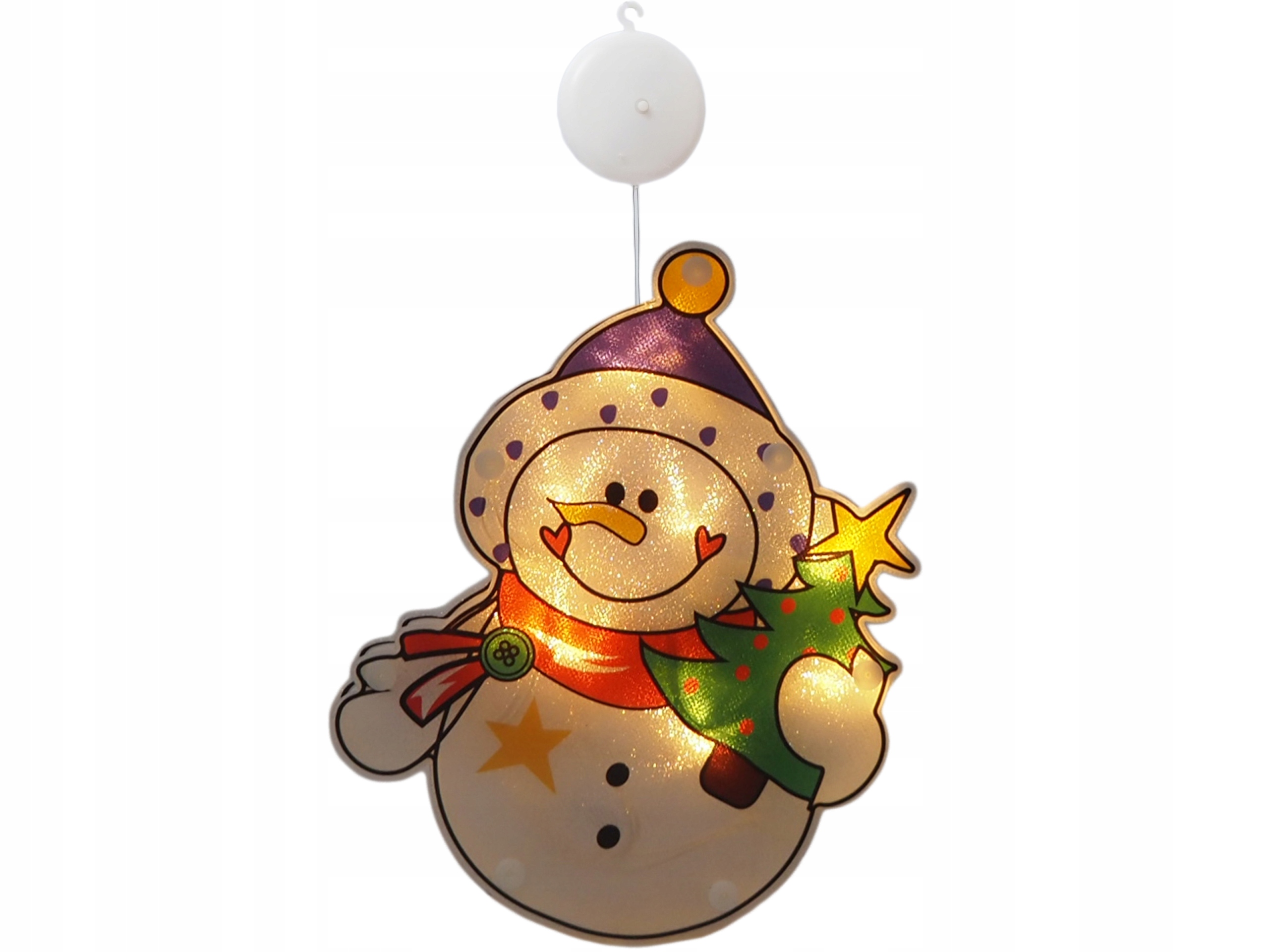 ZAWIESZKA ŚWIĄTECZNA NA SZYBĘ BAŁWAN LED LAMPKI Stan opakowania oryginalne