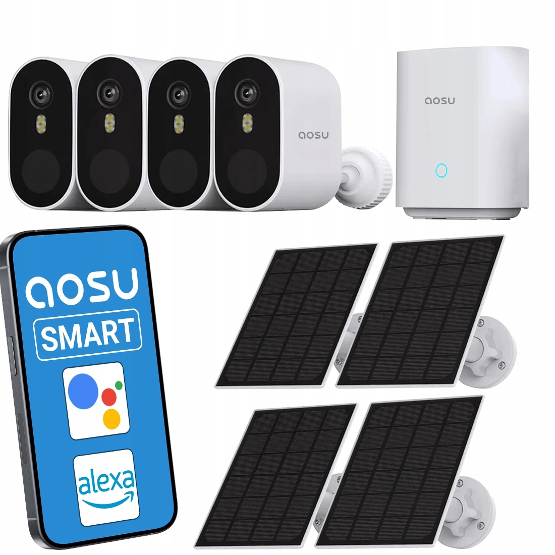 Zestaw 4x Kamera Zewnętrzna WiFi Ip Aosu 3K/5MP