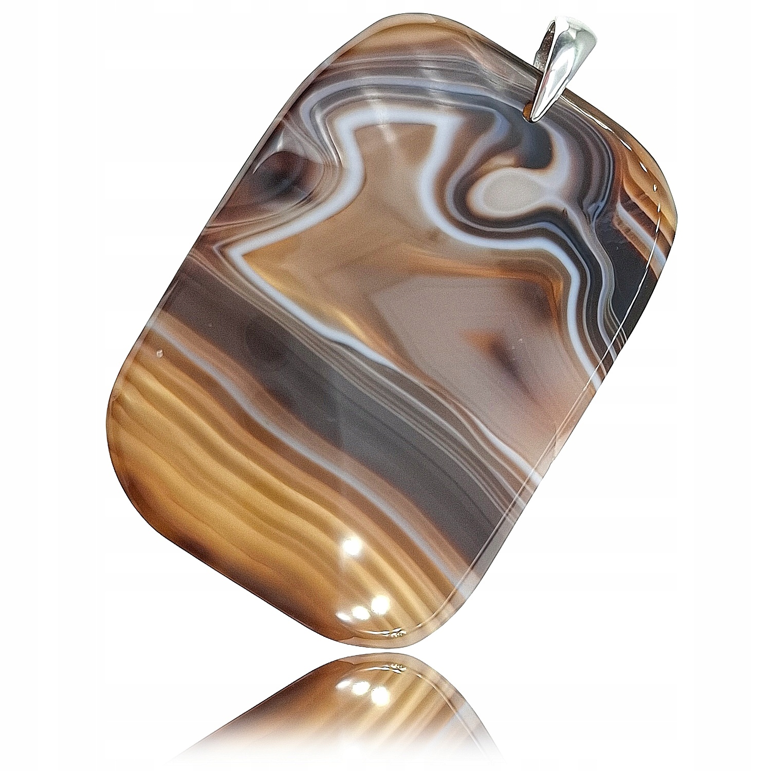 Přírodní Achát Výjimečný Přívěsek Stříbro Unikát