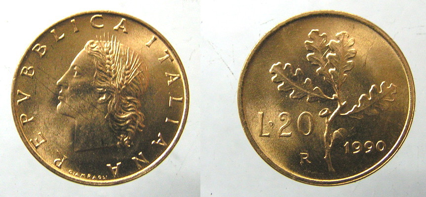 3579. WŁOCHY 20 LIRÓW, RÓŻNE ROCZNIKI