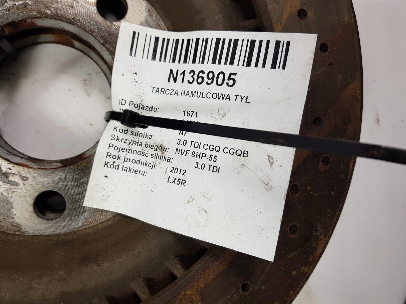 TARCZA HAMULCOWA TYL 334MM AUDI A7 4GA Car type Passenger cars