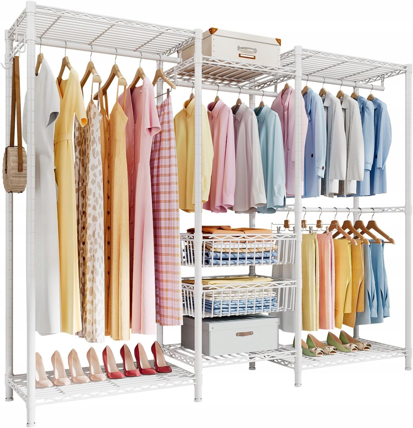 Clothes Rack Solerconm Clothes Rack White 155x40x182 cm 320 kg Load
