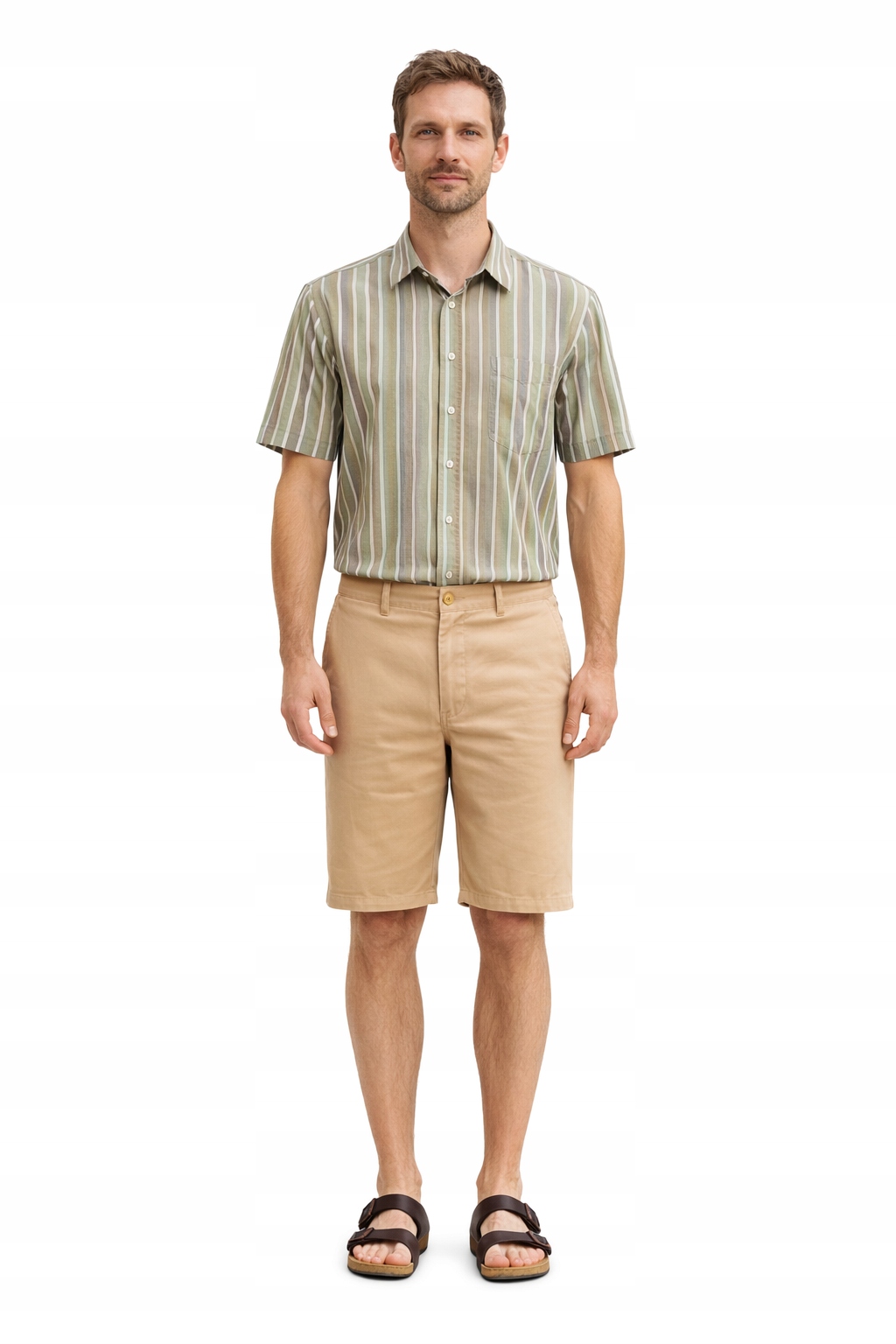 Béžové Bavlněné Kraťasy Gant S Klasickou Manžetou 38 I1B