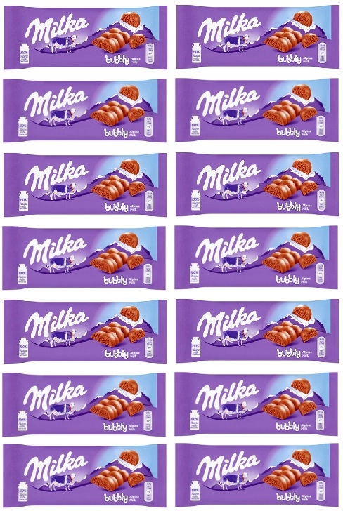 14x 90g Milka Bubbly Milk czekolada Karton