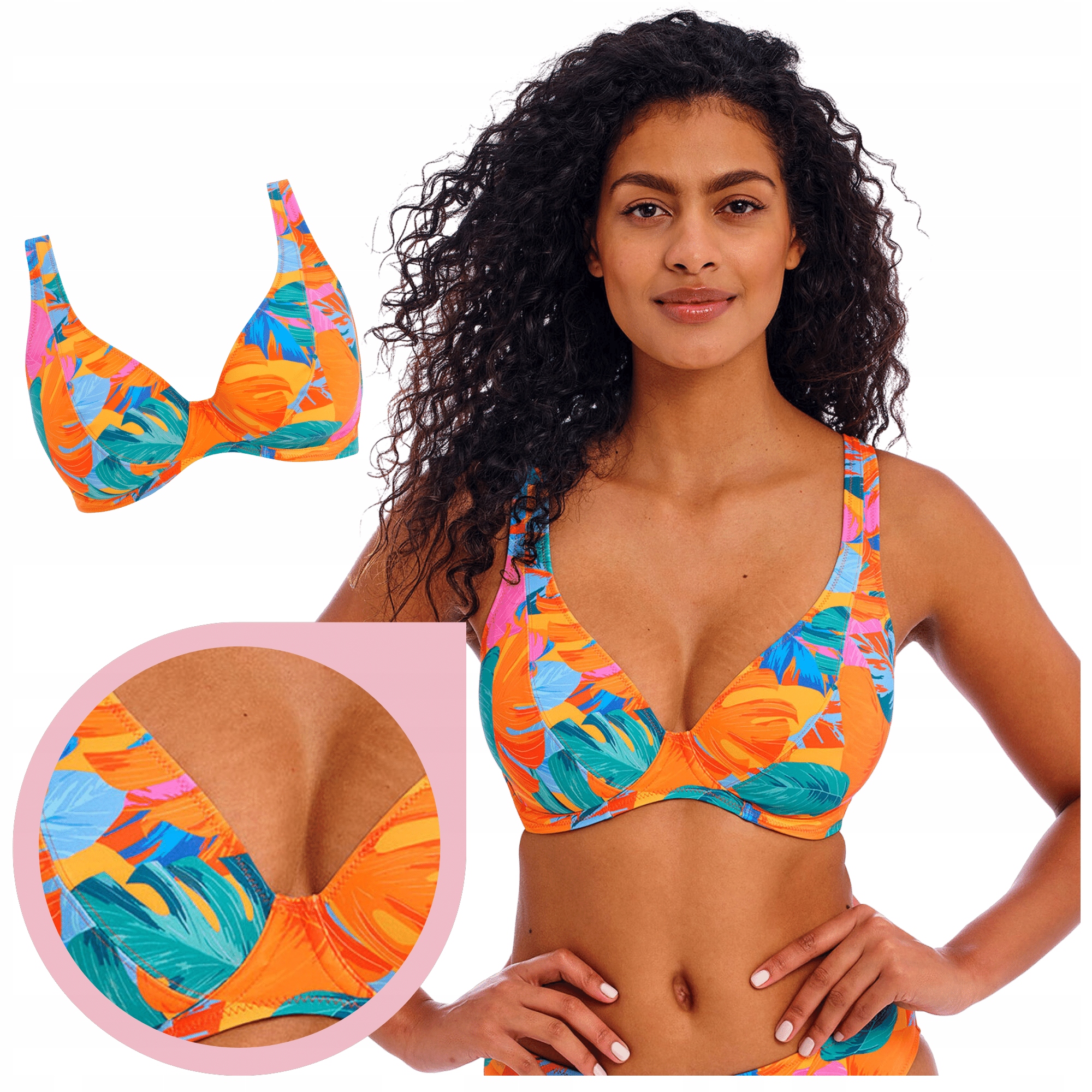 Freya Aloha Coast plavková podprsenka měkká barevná horní část oblečení 32DD/70E