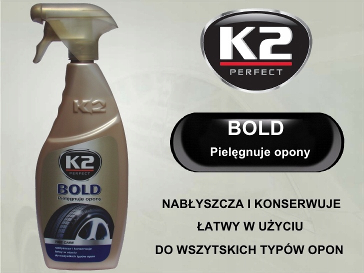 K2 BOLD w sprayu super NABŁYSZCZACZ DO OPON efekt mokrej opony 600 ml 1019 Numer katalogowy producenta 28064169