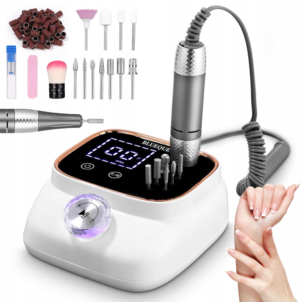 Bruska Na Nehty 45000 Rpm S LCD Displejem A 11 Frézovacími Nástavci