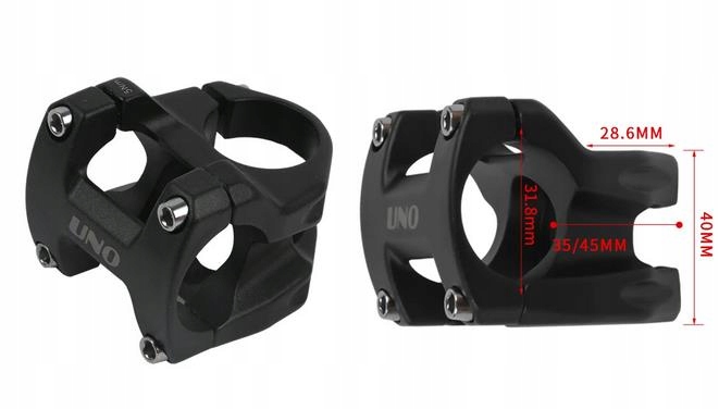 MOSTEK ROWEROWY KALLOY UNO AS032 HARD ALUMINIOWY DŁ35MM KIE31,8 C.M. MSZ69