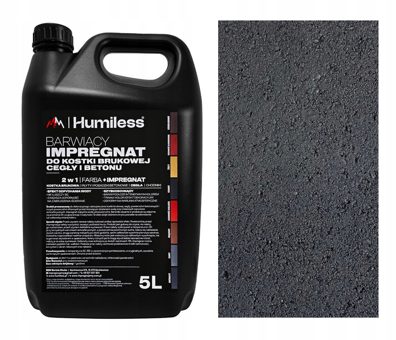 Barwiący Impregnat farba kostki brukowej i elementów z Betonu 5l antracyt