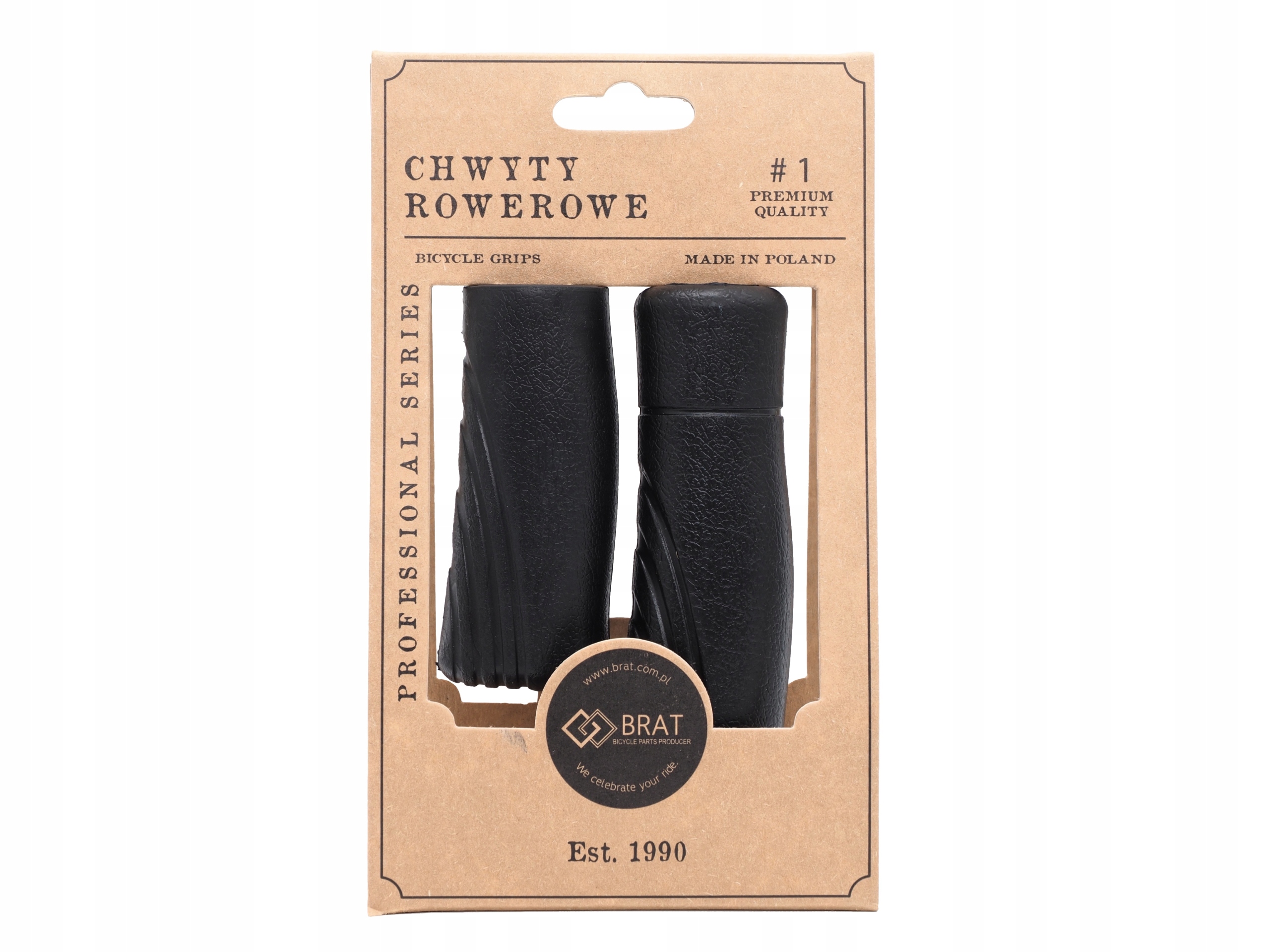 Chwyt rowerowy PIK 120/90 mm, czarny, zestaw Marka BRAT