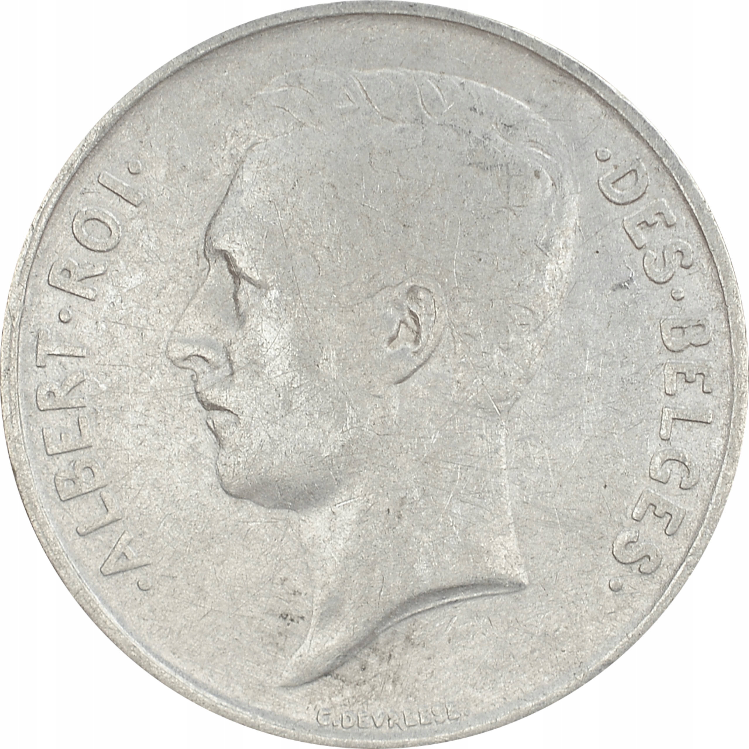 9.BELGIA, ALBERT I, 1 FRANK 1912 DES