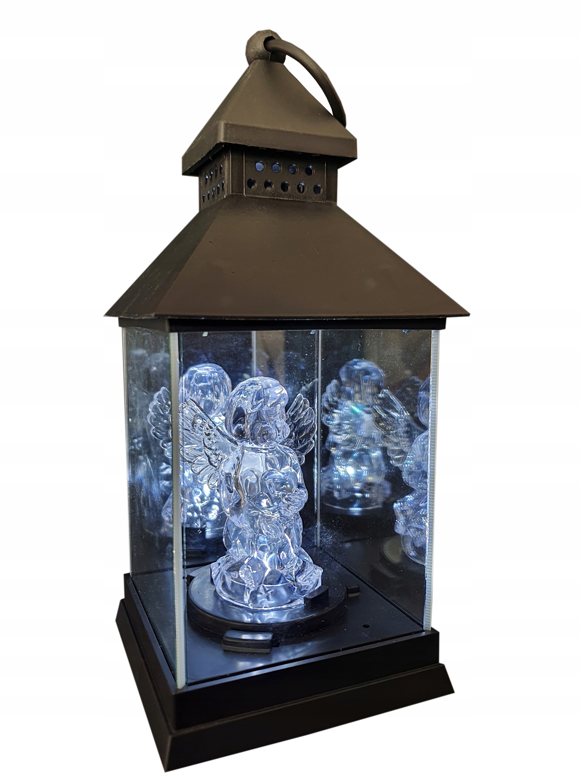 

Latarenka Led Z Aniołkiem Na Baterie Lampion Black
