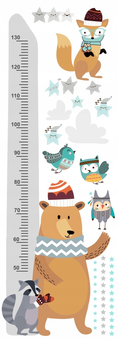 

Miarka wzrostu naklejki na ścianę dla dzieci