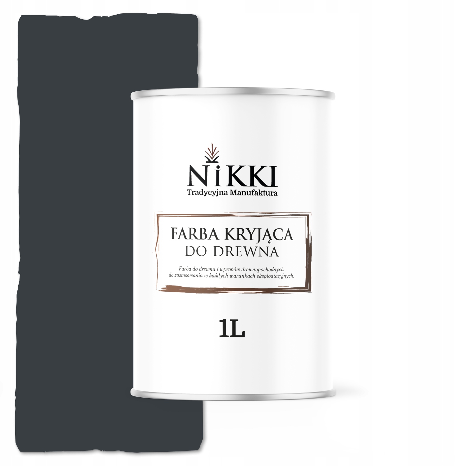 Farba Do Drewna Kryjąca Drzwi Renowacji Kolor Antracyt RAL7016 Półmat 1L