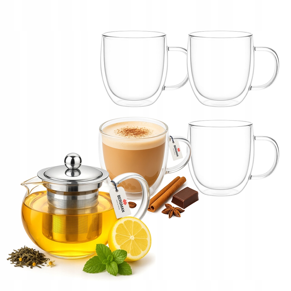 Sada Bergman – džbán 950 ml 4 termo sklenice 350 ml