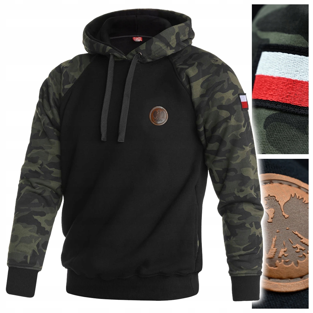 Bluza męska z kapturem Aquila Orzeł Camo Patriotyczna Kamuflaż Moro XXL
