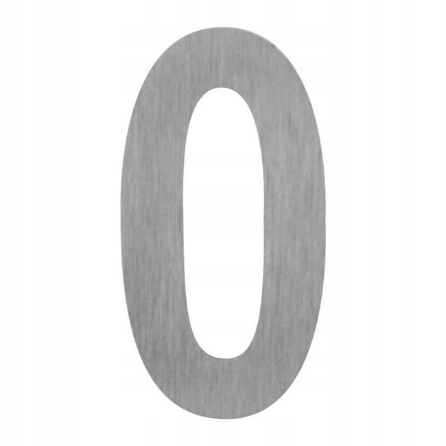 Cyfra 0 z tworzywa 180 mm srebrna