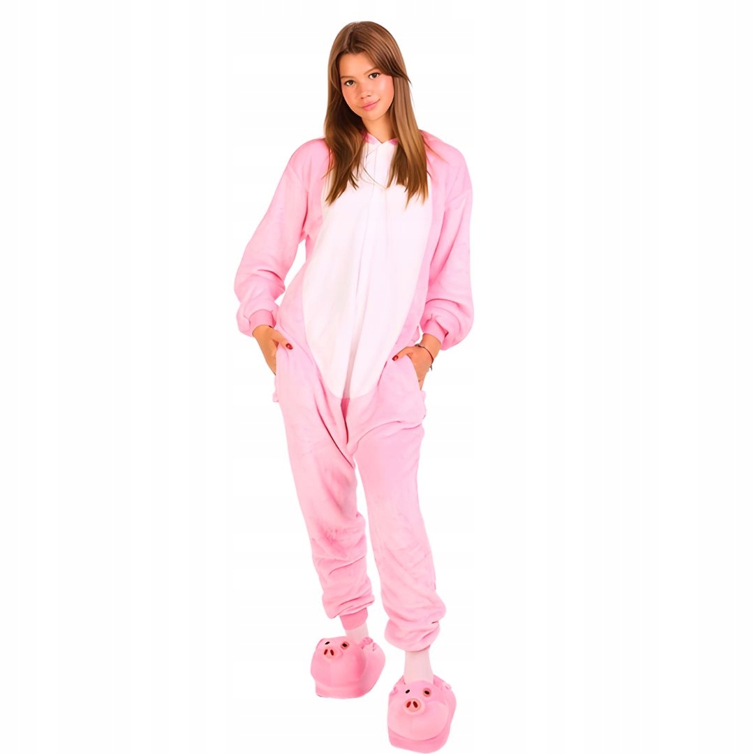 Piżama Onesie Kigurumi Kostium Przebranie Różowa Świnka S: 145 - 155cm Kolor wielokolorowy