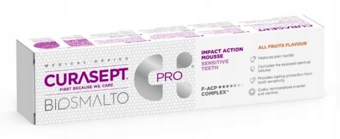 Mus do zębów CURASEPT BIOSMALTO SENSITIVE Wrażliwe Zęby EAN (GTIN) 8056746072513