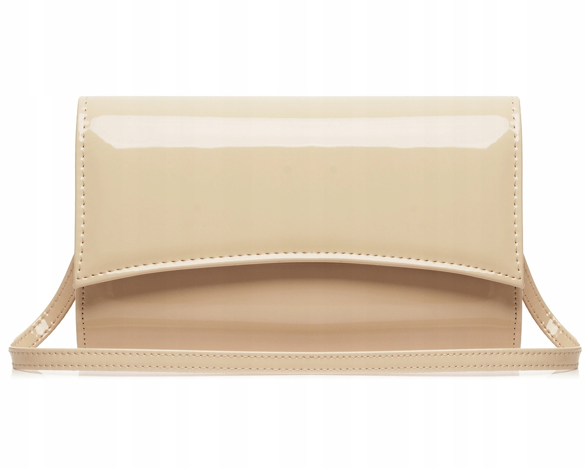 BEŻOWA KOPERTÓWKA TOREBKA WIZYTOWA SOLOME S3 NA PASKU