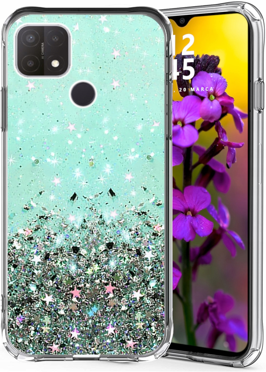 

Etui do Oppo A15 A15S Glitter Case Brokat Szkło