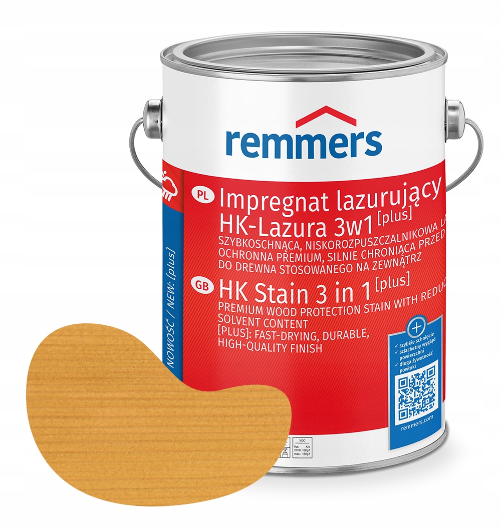 Remmers HK-Lazura 3v1 Plus Impregnát na dřevo, Lazura 10L Dub světlý