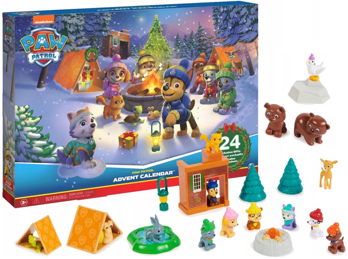 Адвент-календарь Spin Master Paw Patrol, 24 сюрприза: фигурки героев и аксессуары, от 3 лет
