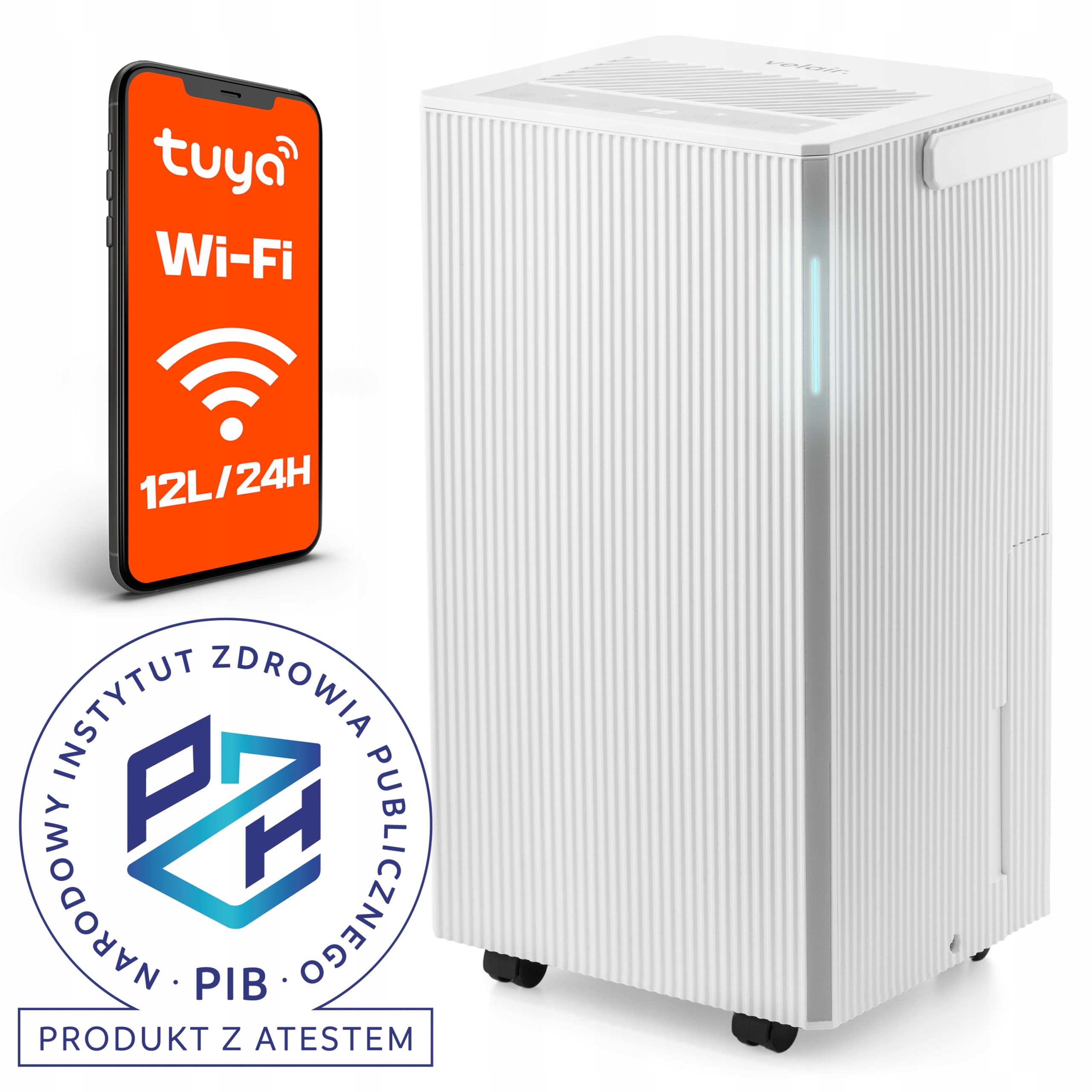 Osuszacz powietrza domowy pochłaniacz wilgoci Velair Lumea 12L/24H WiFi