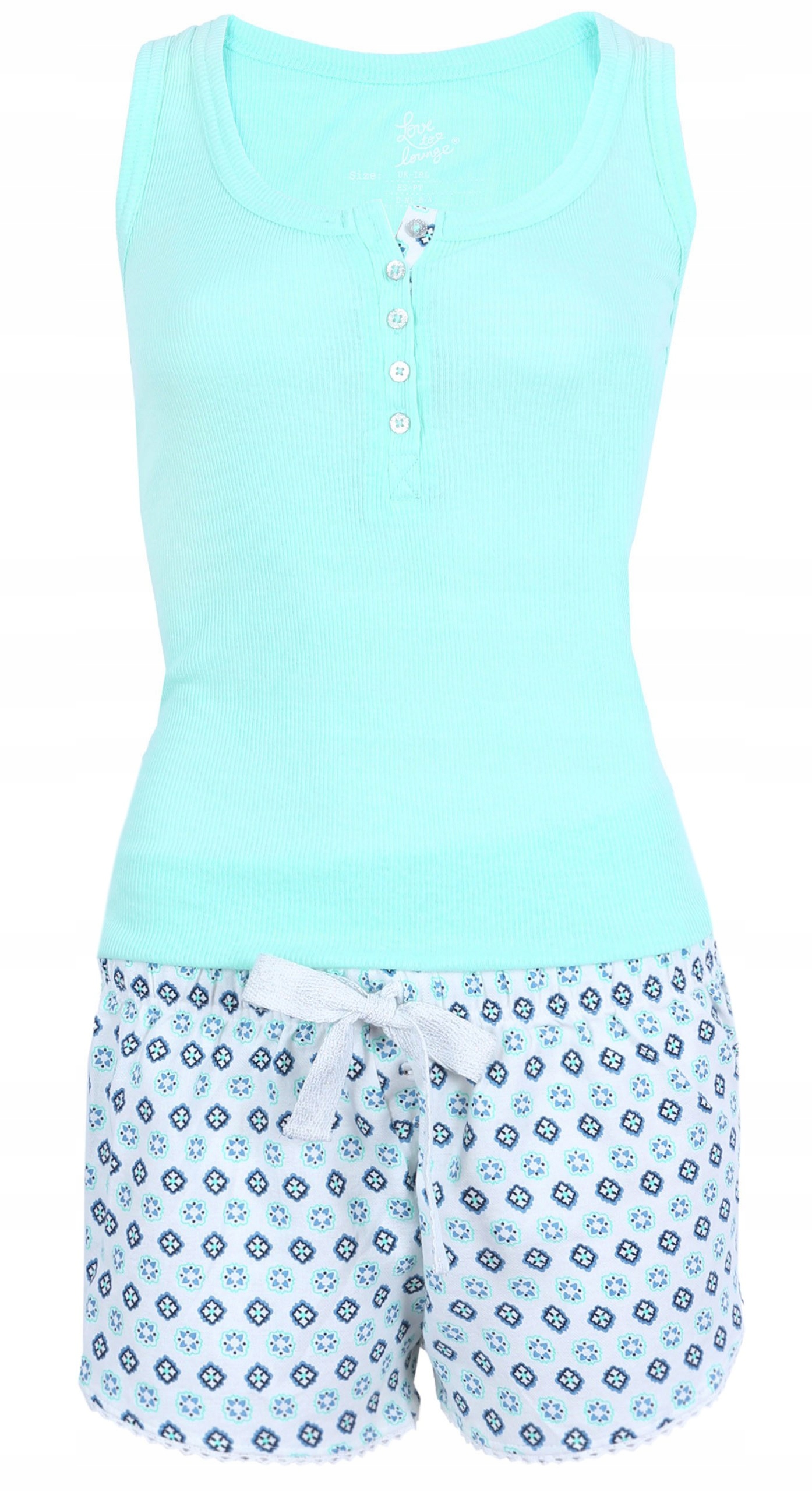 

Seledynowo-biała piżama we wzorki Primark M