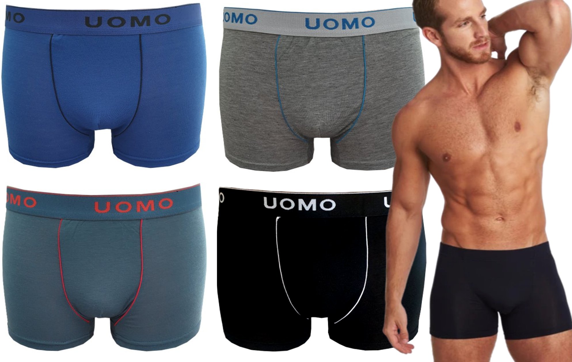 

4 × Uomo Bokserki Męskie majtki bawełniane XL