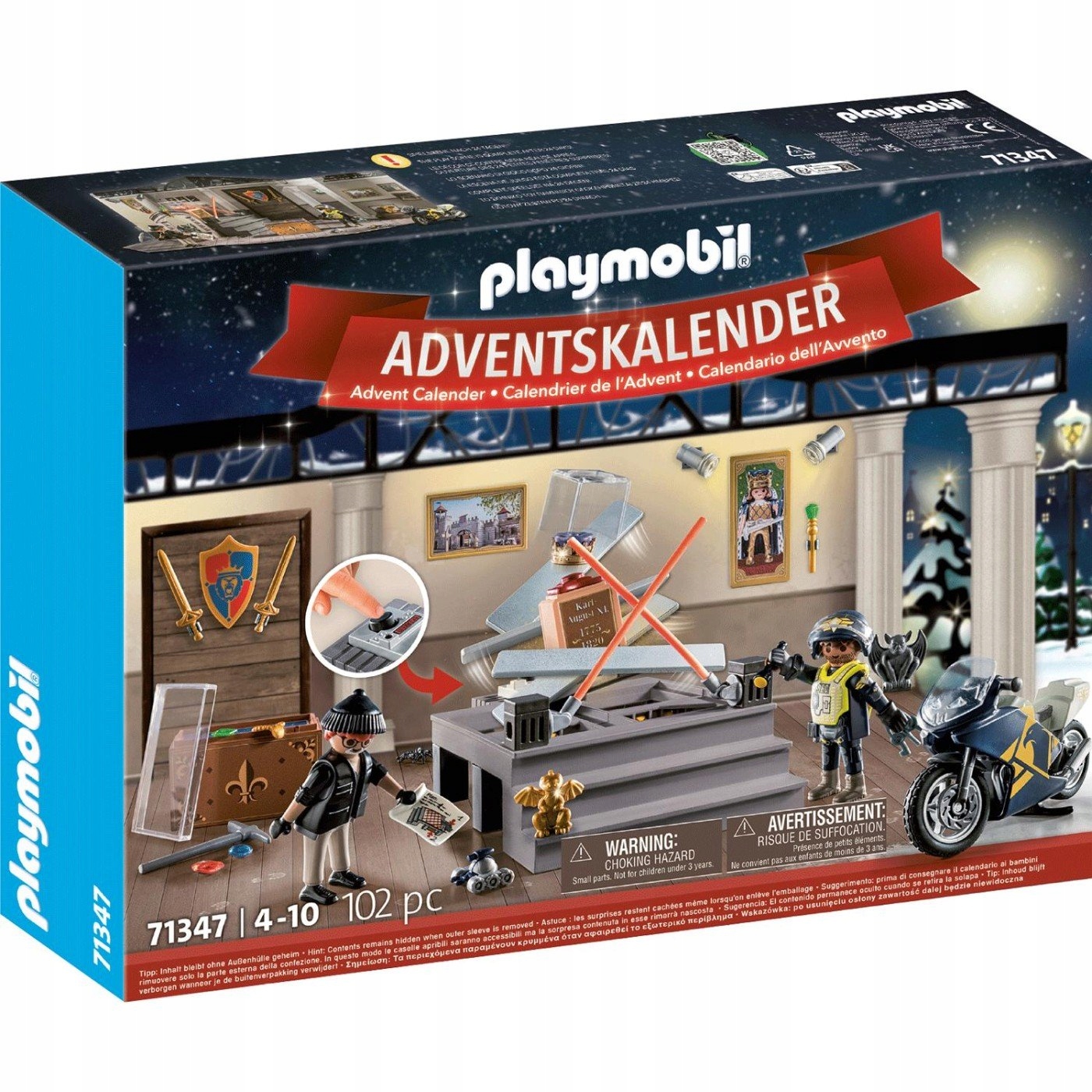 Адвент-календарь Playmobil 71347 Полиция Кража в музее, 102 детали, от 4 лет