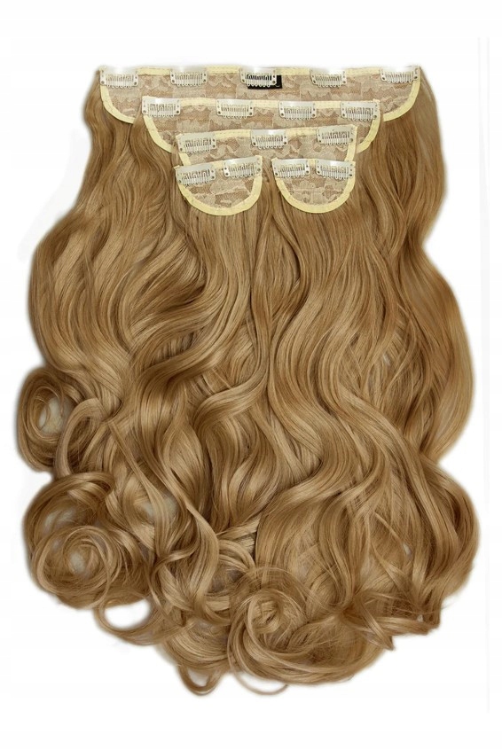 Tmavě Blond Paruka Dlouhé Vlnité Připínací Umělé Vlasy Lullabellz