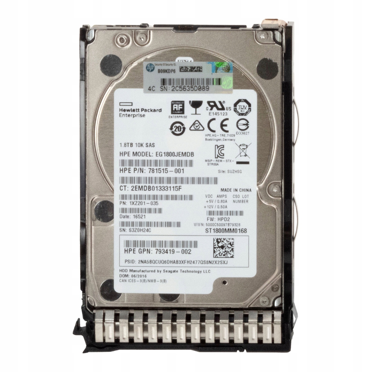 Hp 791055-001 781515-001 1,8 Tb 10K 128 Mb SAS-3 2,5'' EG1800JEMDB