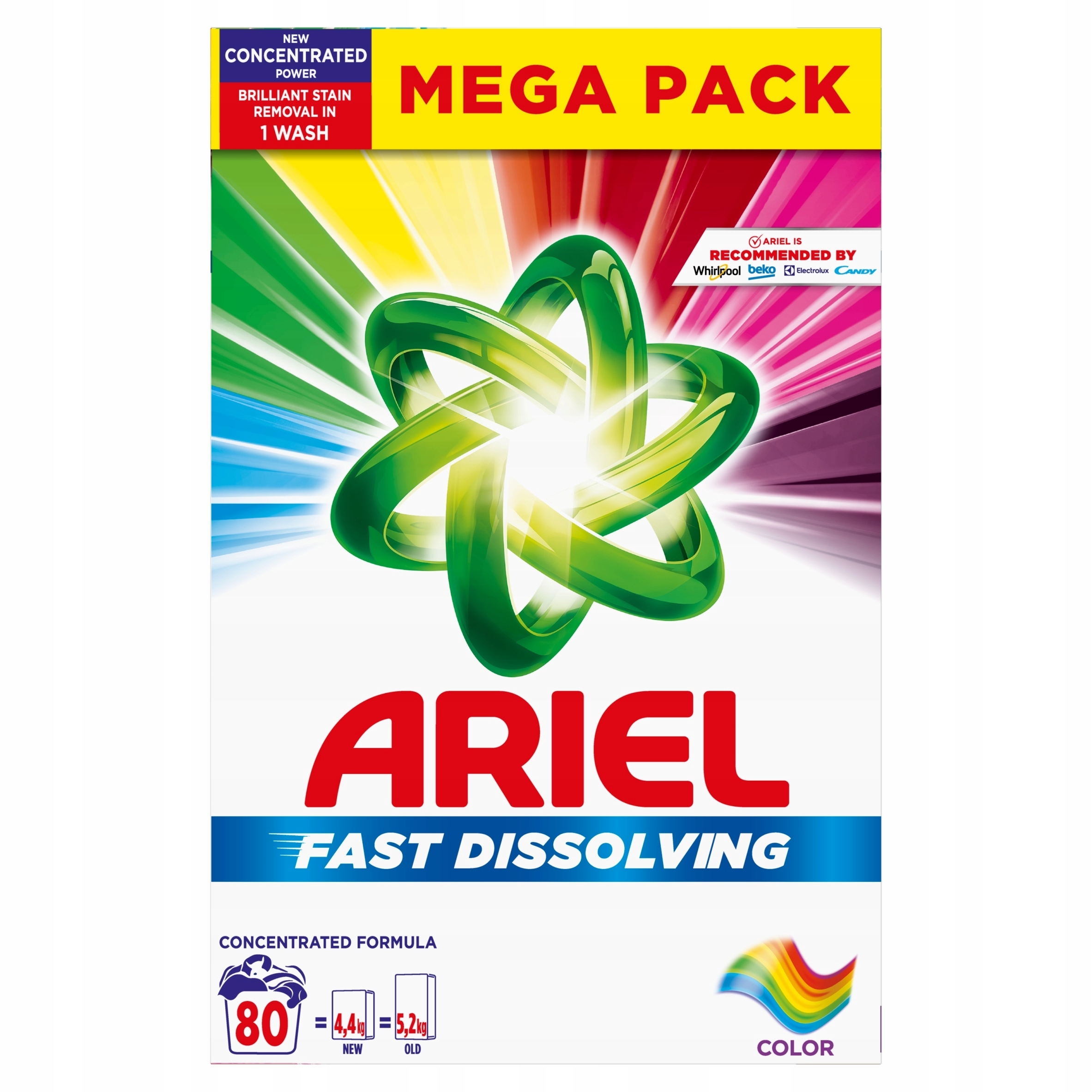 Prášek na praní Ariel Fast Dissolving 80 praní 4,4 kg