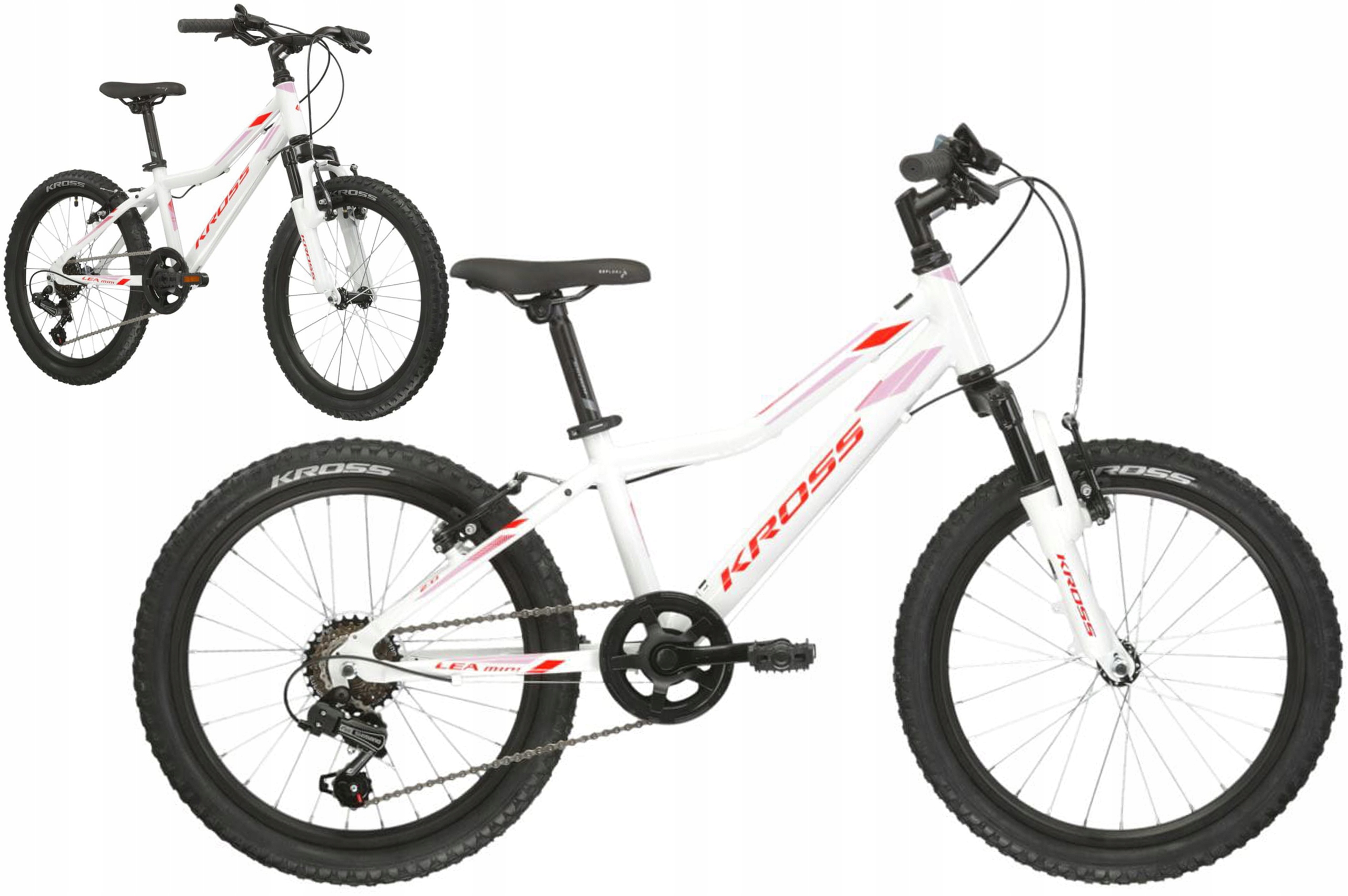 Rower dziecięcy 20" Kross Lea Mini 2.0 biały czerwony R23