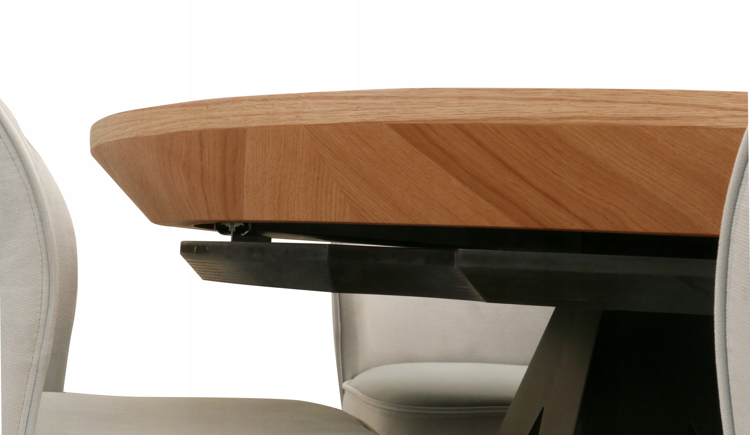 stół dębowy okrągły S49-130cm rozkładany do 230 cm Kształt blatu okrągły