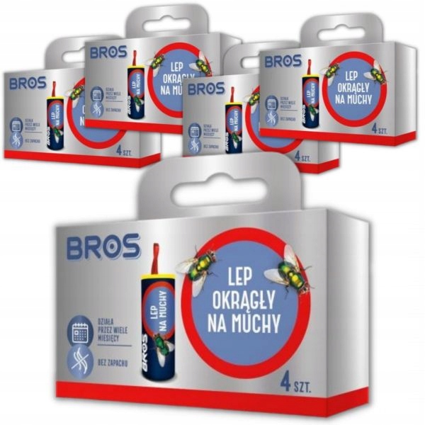 

Lep na muchy okrągły Bros (4 sztuki) x 5 opakowań