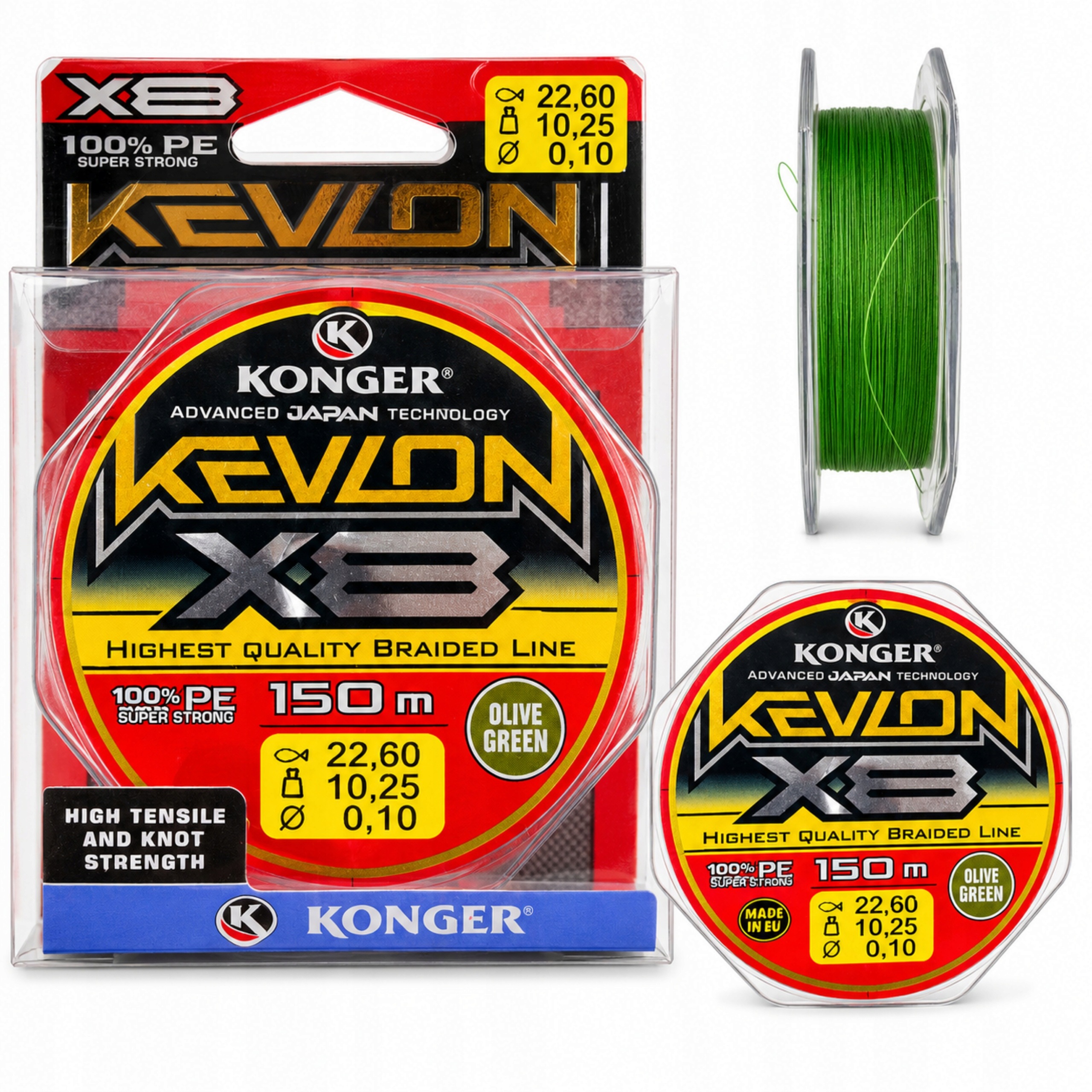 Plecionka Konger Kevlon X8 Olive Green 0,12 mm 150 m