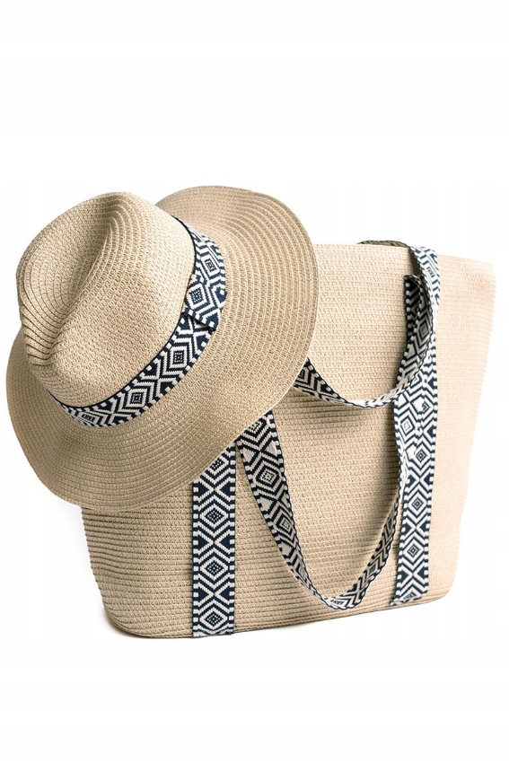 Art Of Polo Kabelka Na Pláž Shopper Klobouk Tmavě Modrá CZ24119 Komplet