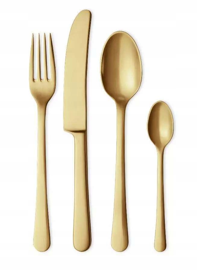 Georg Jensen Copenhagen Sada príborov 16 El. Matné zlaté príbory