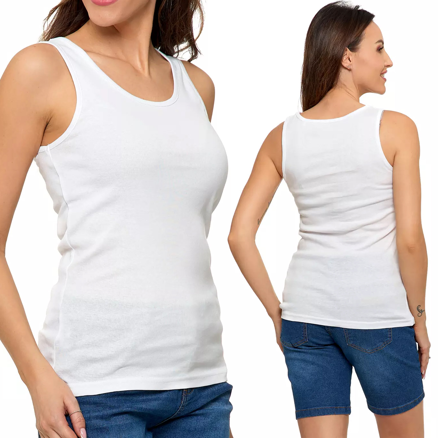 Dámský tílkový top s ramínky a boxerkou 100% Bavlna Moraj XL