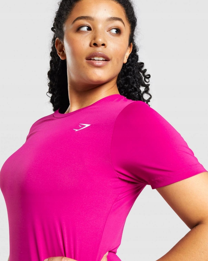 GYMSHARK KOSZULKA SPORTOWA DAMSKA RÓŻOWA Z LOGO XS 1A2F1_C* Kod producenta GLST5516