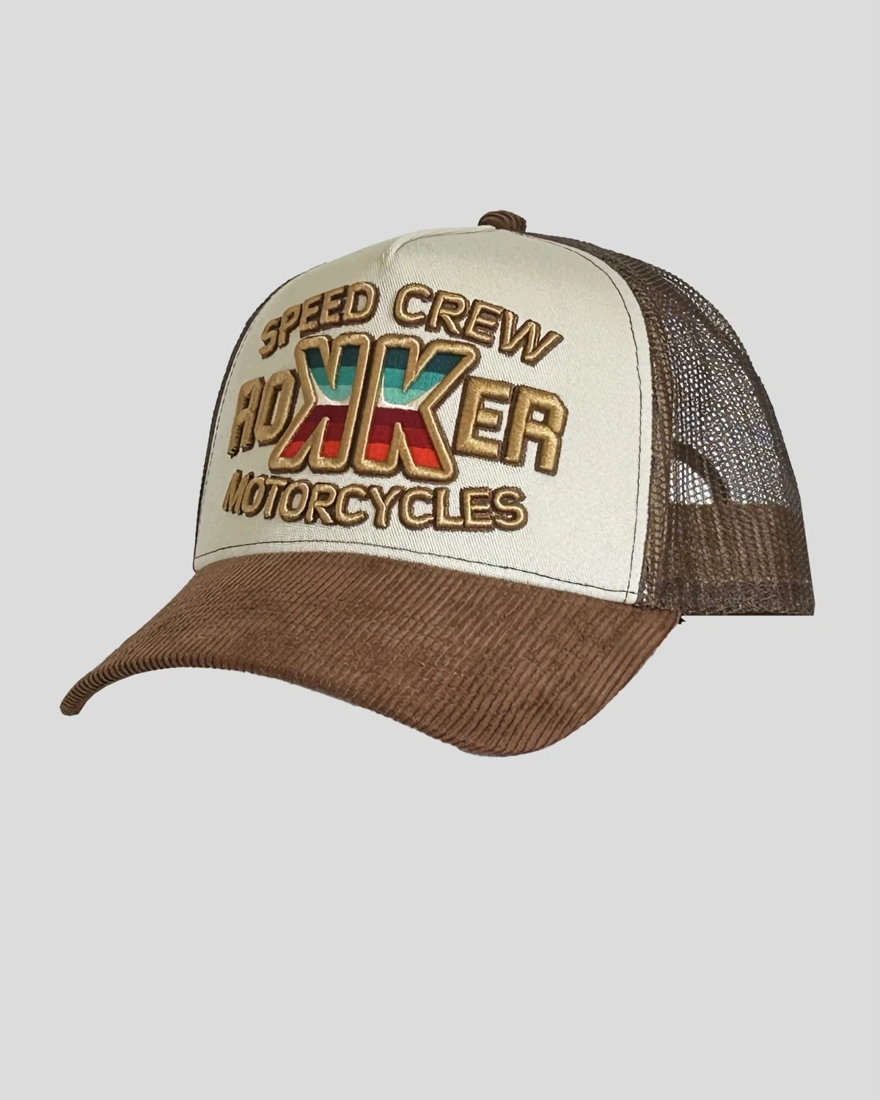 Čepice Trucker Rokker Speed Crew hnědobéžová, nastavitelná, prémiová