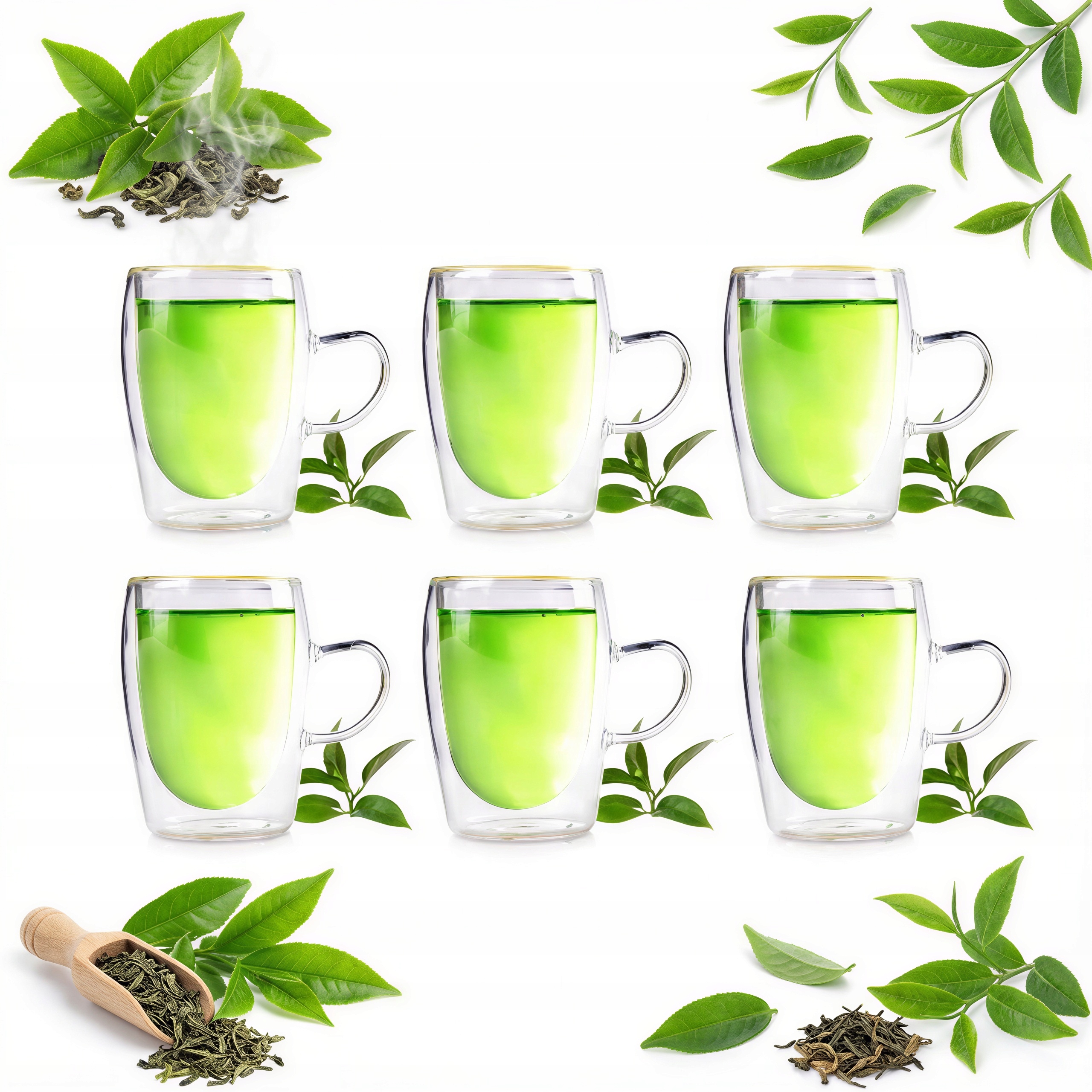 Termosklenice 300 ml Na Kávu A Čaj S Uchem Set x6 Kusů