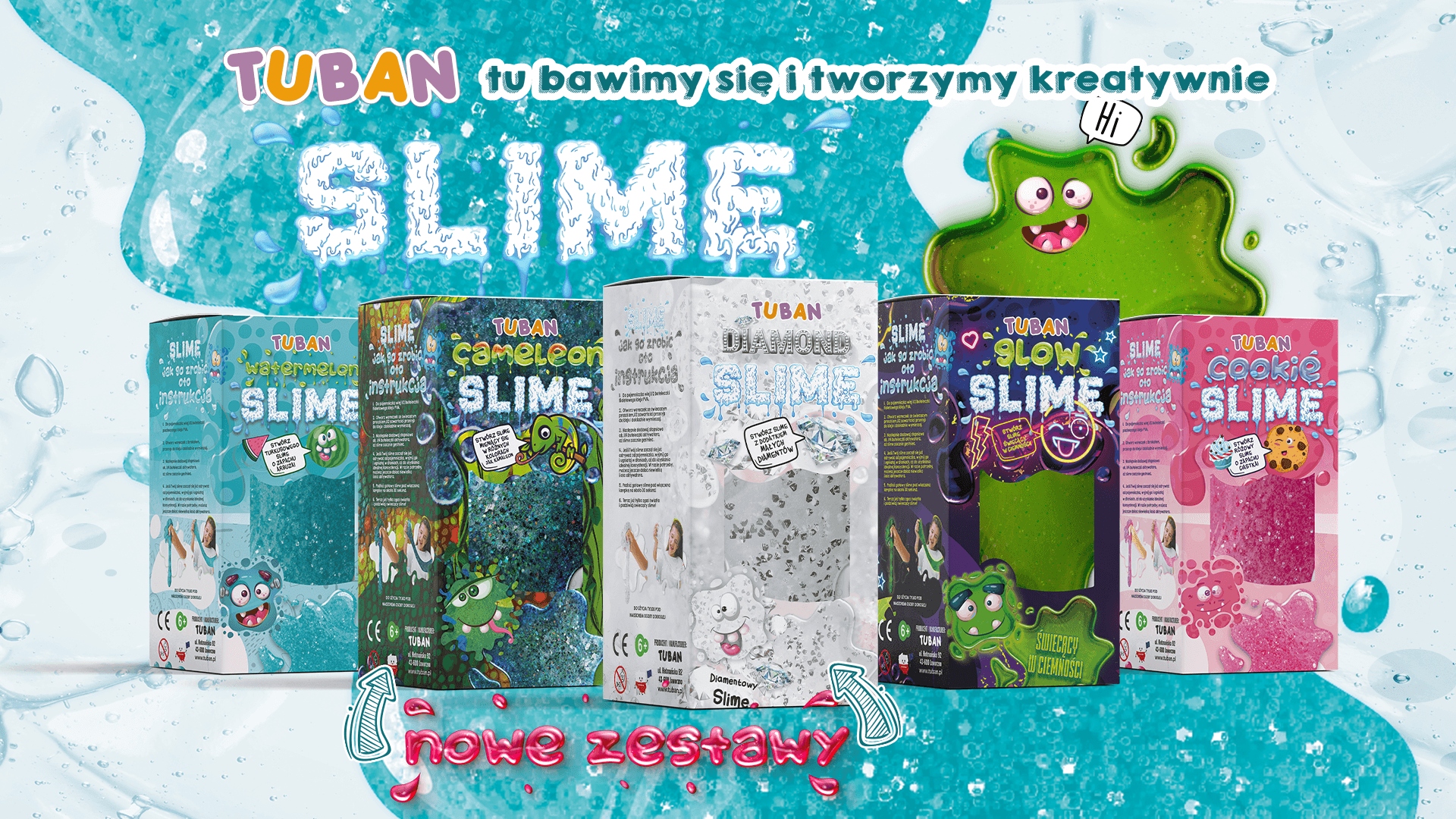 SUPER SLIME ŚWIECĄCY Zestaw Robienia Glutów TUBAN Bohater brak