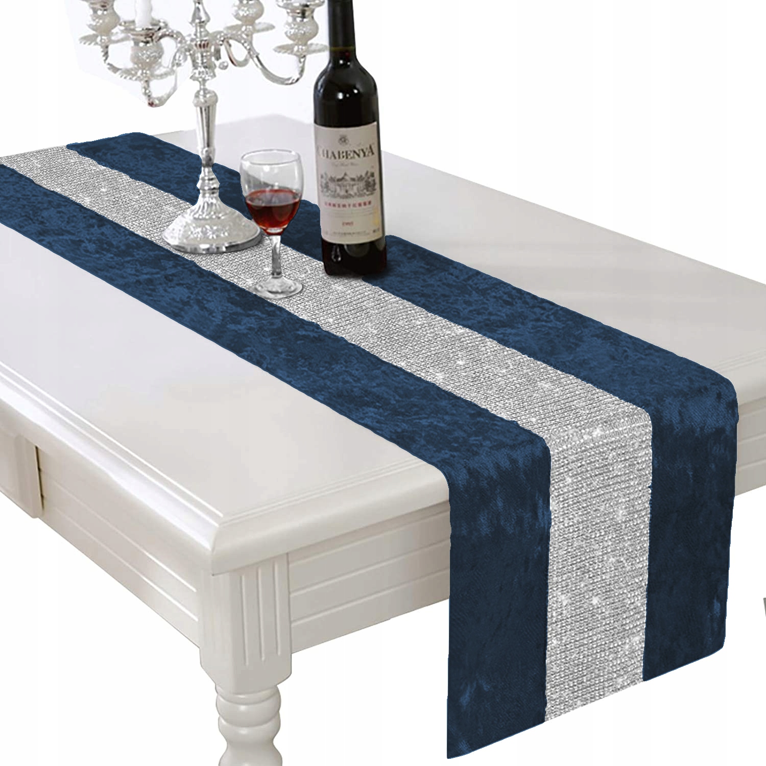 BIEŻNIK GRUBY CYRKONIE VELVET 40x220 WELWET WELUR