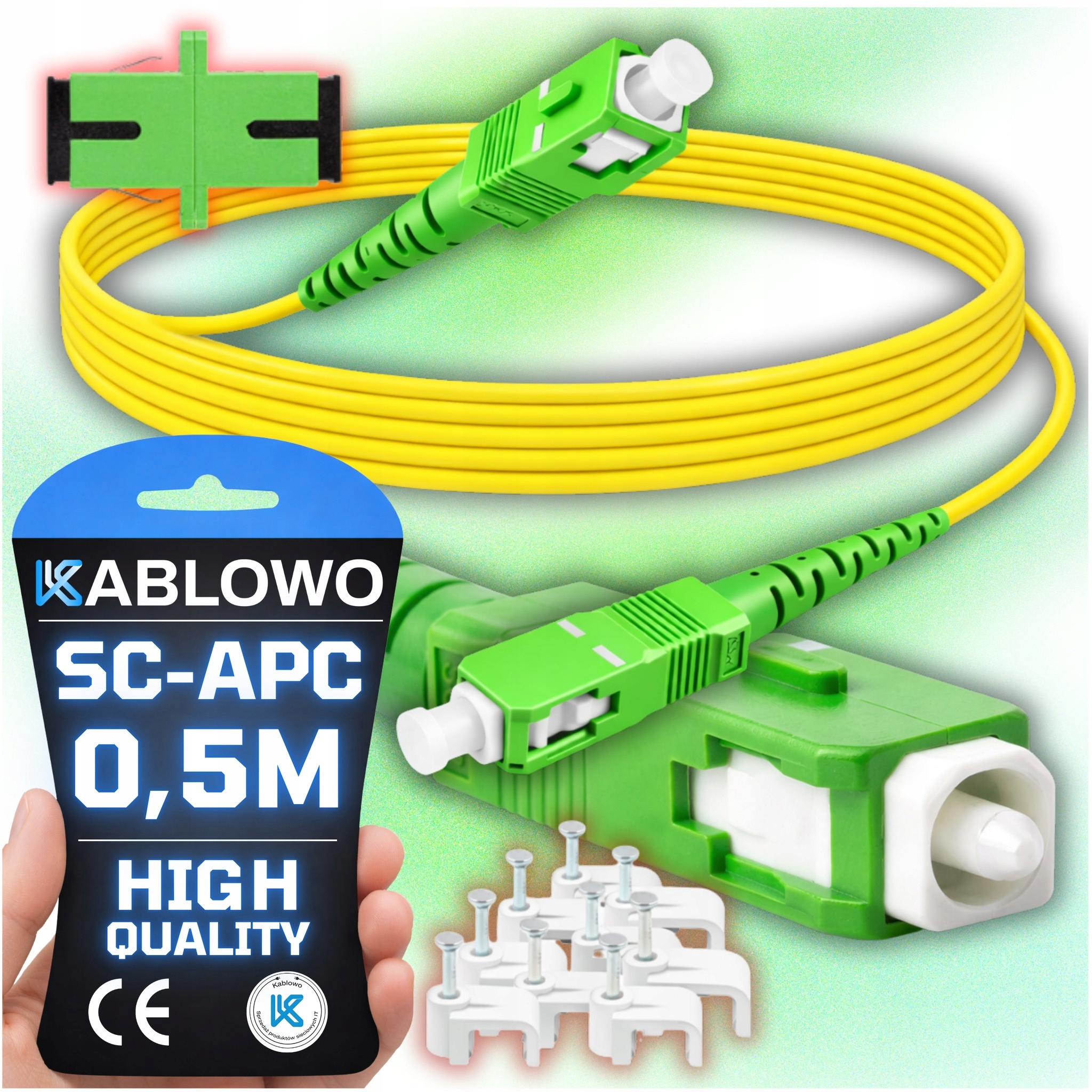 ŚWIATŁOWODOWY 0.5M ŻÓŁTY LANBERG + ADAPTER + FLOP