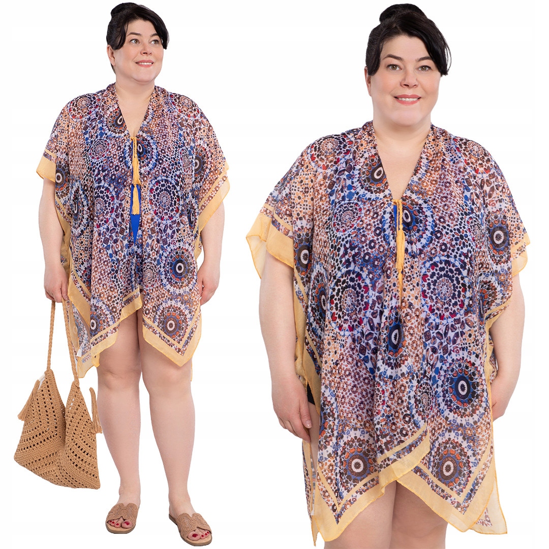 Barevné pončo 46-56